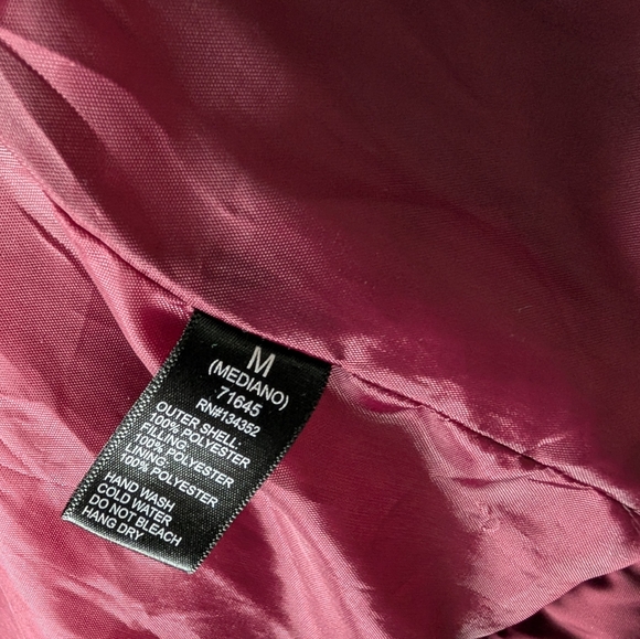 Burgundy White Chevron Colorblock Puffer Jacket Sz M Retro Sport Apres Ski - Picture 10 of 15